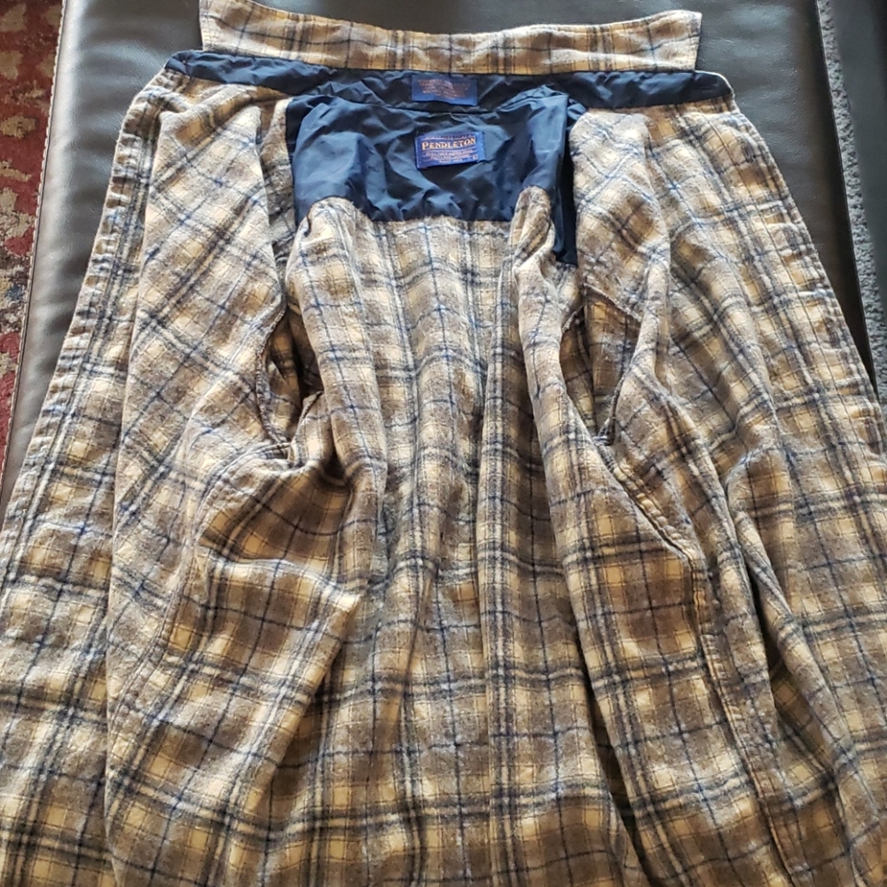Pendleton Genuine Wool Button Down Plaid Shirt L - image 8